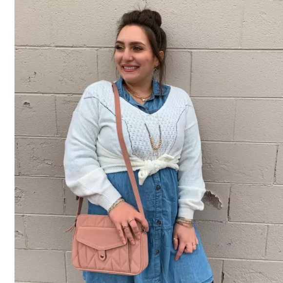 Plus Sz 0x Chambray Button Up Babydoll Dress - Picture 8 of 12